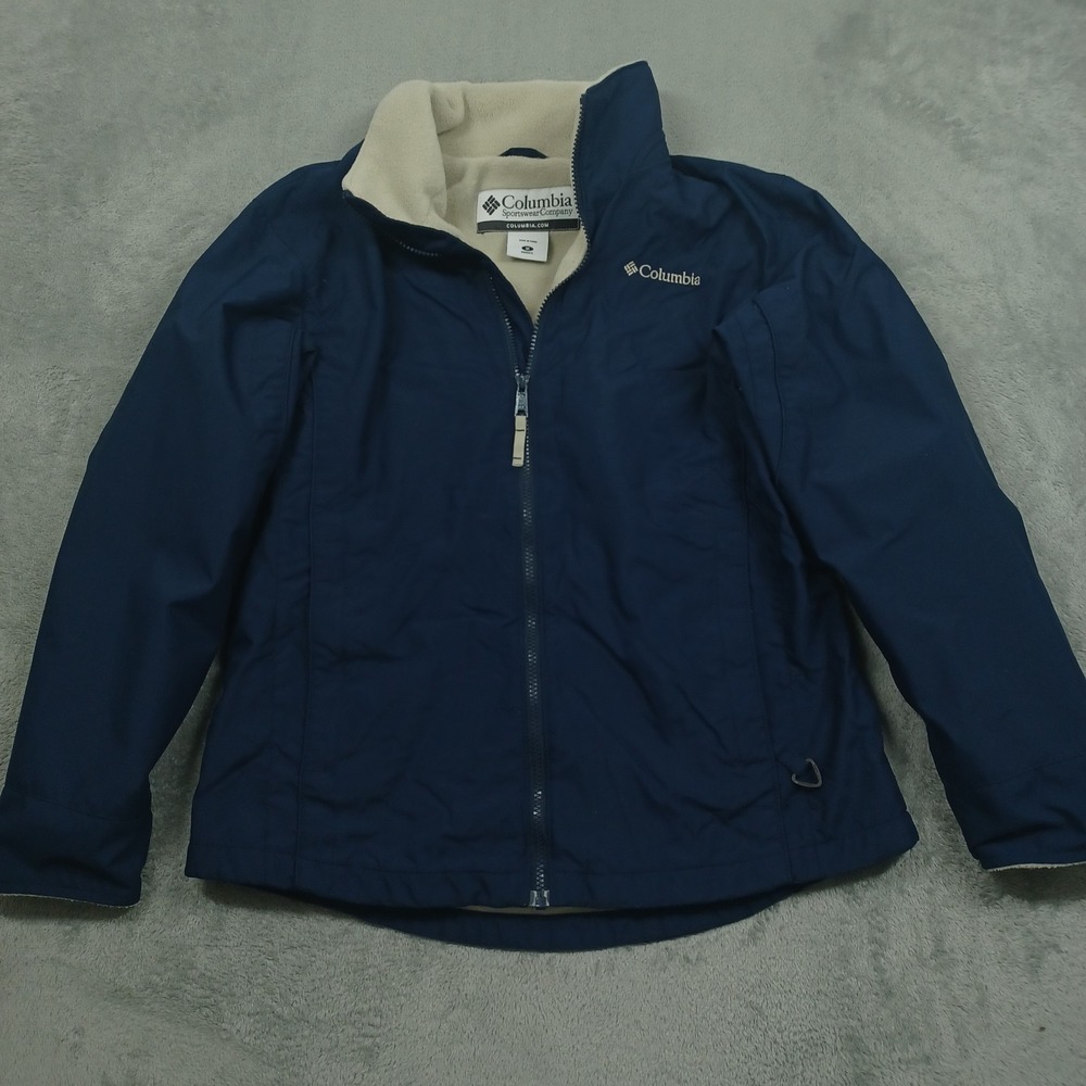 Vintage Columbia Jacket Womens‎ Medium Blue Fleece Full Zip Pockets Outdoor